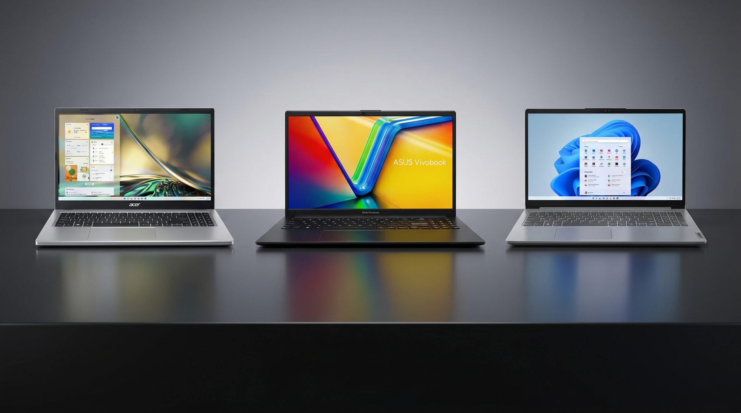 Acer Aspire 3 vs ASUS VivoBook Go 15 vs Lenovo IdeaPad 1